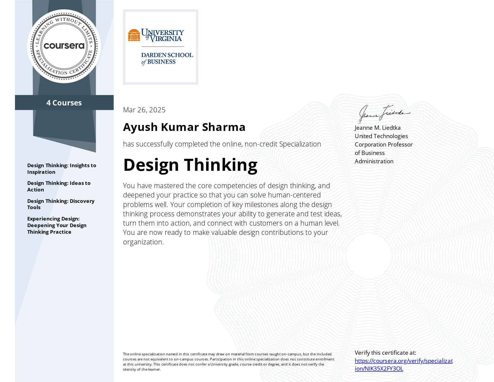 Design Thinking Certificate